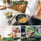 HOTEC 446°F Heat Resistant Silicone Kitchen Utensils, Cooking Utensil Set - Image 4