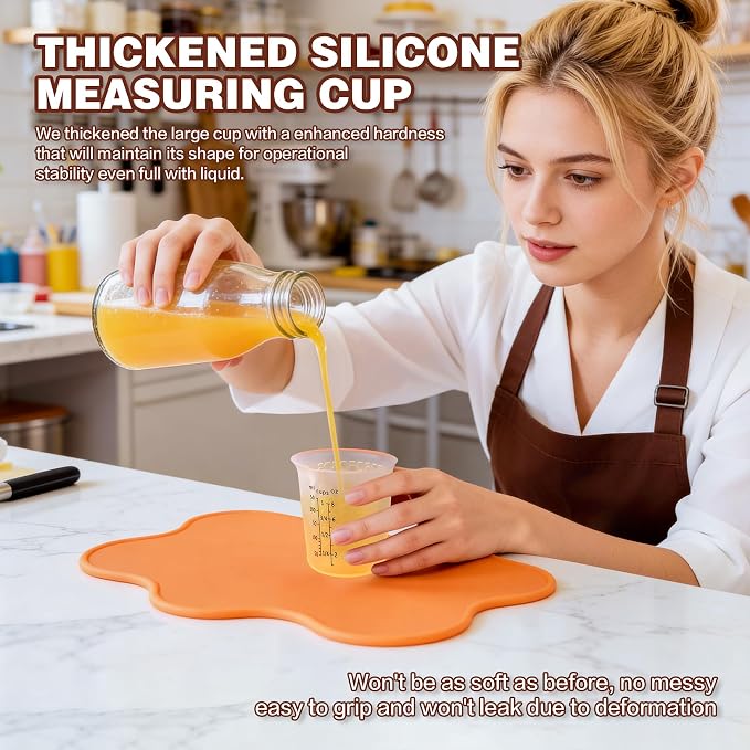 1Cup/250ml Silicone Measuring Cups 4-Pack Set, Reusable 8oz Silicone Cups Set - Image 3