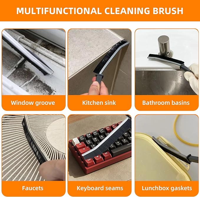 6Pcs Hard-bristled Crevice Cleaning Brush, Bathroom Cleaner Tools - Image 5