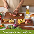 Bamboo Cutting Board Set Non Slip Feet Over Sink Father Day Dad Parents Papa - Image 7