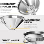 Anaeat 3 Pack Stainless Steel Kitchen Funnel Set - Image 3
