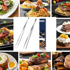 Pinovk 2 Pcs 12-Inch Kitchen Tweezers, Extra-Long Stainless Steel Cooking - Image 7
