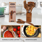 Kitchen Utensil Set | 17-Piece Wooden Cooking Utensils - Image 5