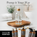 SAVVY & SORTED Glass Hand Soap Dispenser Bathroom, Dish Soap Dispenser - Image 4