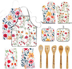 13 Pcs Kitchen Stuff Accessories Include 5 Cute Wooden Spoons & 2 Kitchen Oven by Qchengsan