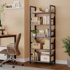 DUMOS 5-Tier Bookshelf, Modern Tall Bookcase, Open Storage Display Shelf - Image 4