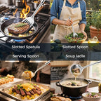 18/0 Stainless Steel Kitchen Cooking Utensil Set, Ergonomic Handle, Dishwasher - Image 4