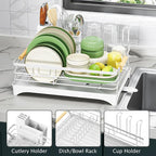 Epicano Dish Drying Rack for Kitchen Counter, Space-Saving Dish Rack, Rustproof - Image 3