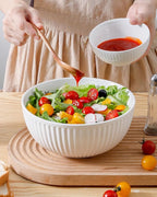 HASENSE Large Salad Bowls of 2, Porcelain 60 Oz Serving Bowl 8 Inch - Image 5
