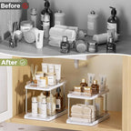 Delamu 2-Tier Bathroom Under Sink Organizers and Storage, Pull Out Cabinet - Image 6