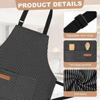 2 Pack Stripes Kids Apron, Kids Cooking Aprons - Image 3
