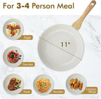 SENSARTE Nonstick Ceramic Frying Pan Skillet, 11 Inch Omelet Pan, Healthy Non - Image 7