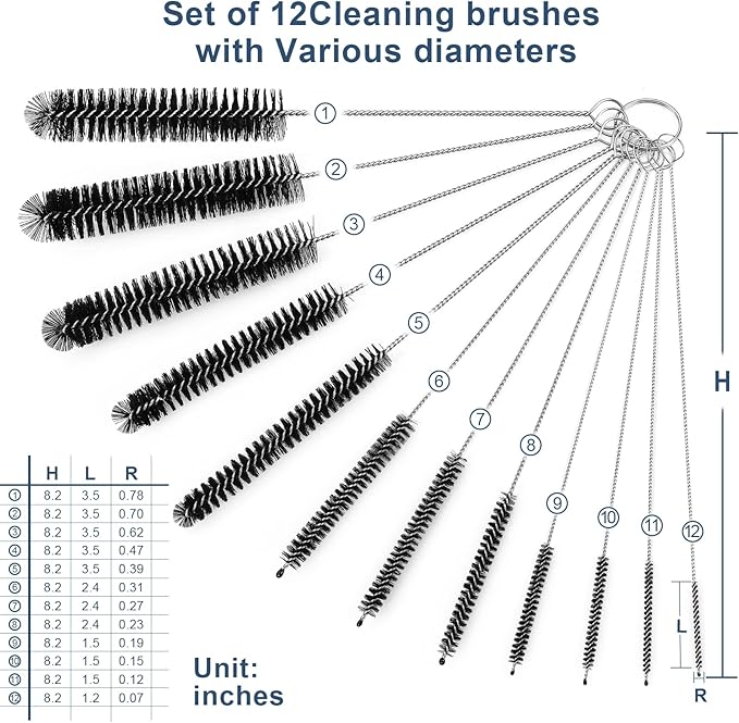Straw Cleaner Brushes Sets, 12 Pieces 8.2 Inch Botthle Cleaning Brush and Nylon - Image 8