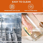 Glass Beverage Dispenser with Bamboo Stand 6.7 In and Lid, Iced 1.5 Gallon - Image 4