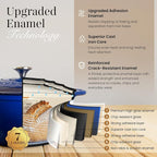 Cast Iron Pot with Lid – Non-Stick Ovenproof Enamelled Casserole Pot, Oven Safe - Image 3