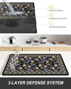 Rnivvi Dish Drying Mat for Kitchen Counter, 12 x 19" Cute Flower Theme Super - Image 4