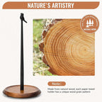 Wood Paper Towel Holder Countertop, Easy Tear Farmhouse Kitchen Towel Holder - Image 4