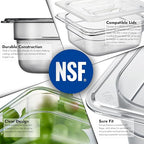 CURTA 6-Pack 1/6 Size 2.5" Deep NSF Polycarbonate Food Pans | Dishwasher & - Image 5