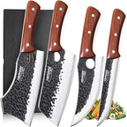Topfeel 4PCS Meat Cleaver Set -Heavy Duty Bone Chopper & Meat Cleaver & Viking by Topfeel