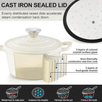 1Qt Enameled Cast Iron Sauce Pan, Leonyo Dutch Oven Pot - Image 3