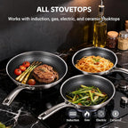 Ammeloo Hybrid Tri-Ply Stainless Steel Frying Pan Set, Non Stick Frying Pans - Image 8