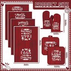 Leinuosen 8 Pcs Kitchen Towels and Oven Mitts Sets Pot Holders Dishcloths Set - Image 3
