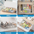Marbrasse Expandable Desk Drawer Organizer, Mesh Tray - Image 4