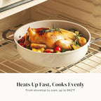 Redchef Ceramic Saute Pan with Lid, Nonstick Deep Frying Pan, 5QT Jumbo Cooker - Image 2