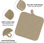 Oven Mitts and Pot Holders Set, Heat Resistant Silicone Kitchen Mini Oven - Image 4