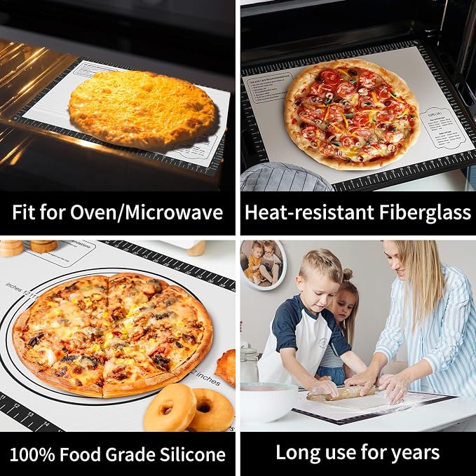 Silicone Dough Mat, Macaron Cookie Pizza Baking Mat - Image 2