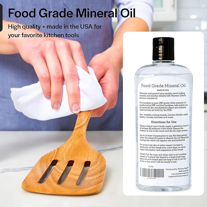Thirteen Chefs Mineral Oil - 8 oz Food Grade Conditioner - Image 6