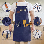 Aoomzoon Canvas Aprons for Men Chef Apron, Work Apron - 16oz Heavy Duty Cross - Image 4