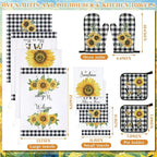 Bencailor 12 Pcs Farmhouse Sunflower Kitchen Decor and Accessories Sets 4 Black - Image 3