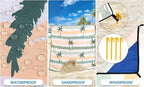 HIHOHO Beach Blanket Waterproof Sandproof Extra Large Beach Mat 79" X - Image 3