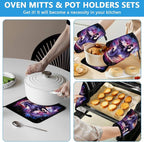 Horse Purple Galaxy Space Oven Mitts and Pot Holders Sets Heat Resistant 4Pcs - Image 6