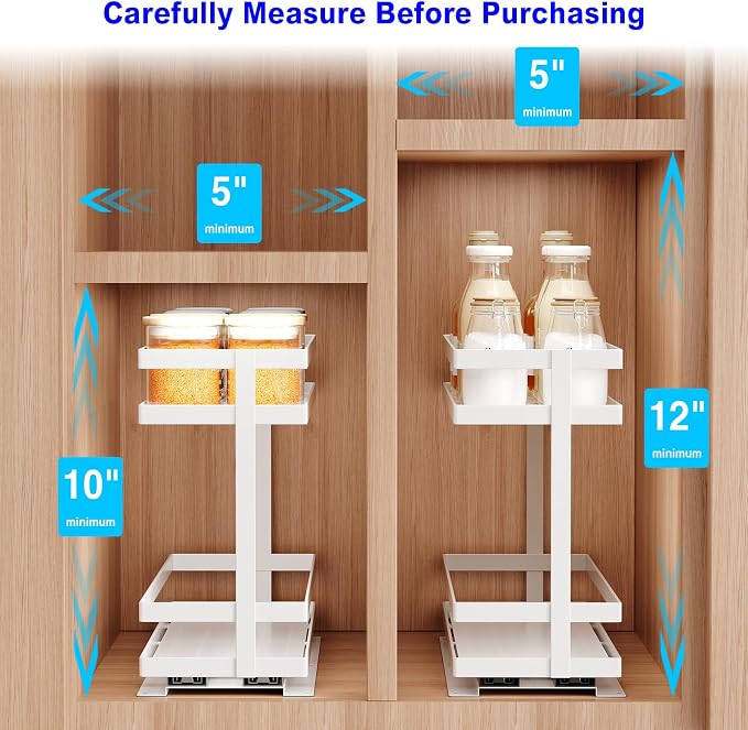 Mustorn 4 Pack Pull Out Spice Rack Organizer - Image 8