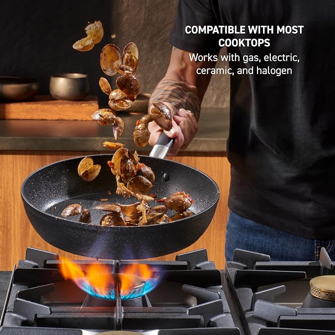 T-Fal Stone Force Platinum Non Stick Jumbo Cooker w/Lid & Helper Handle 5 Quart - Image 7