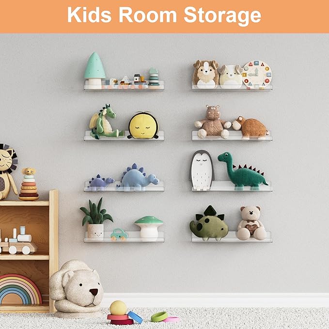 upsimples 14 Pack Acrylic Shelves Wall Organizer and Storage, Toy Cars - Image 8