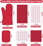 Oven Mitts Kitchen Towels and Dishcloths Pot Holders Sets, Oven Gloves Kitchen - Image 2