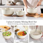 AmorArc Ceramic Mixing Bowls|Nesting Bowls Set of 3 - Image 5