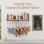 KES Pot Rack Wall Mounted 34 Inch, Pot and Pan Hanging Rack - Image 5