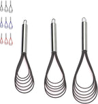 Flat Whisks Stainless Steel, 3 Pack 10''+11''+12'' Set Premium Sturdy-6 by Jell-Cell