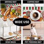 Christmas Dish Drying Mat Gingerbread Man Candy Cane Xmas Tree Drying Mats - Image 7