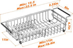 Expandable Dish Drying Rack in Sink, Stainless Steel Over The Sink Dish Drainer - Image 3