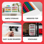 IRIS USA Plastic Stacking Desk Top 3-Drawer Storage Organizer, - Image 4