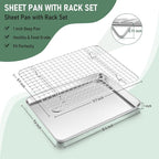 Homikit Quarter Sheet Pan with Wire Rack Set, Stainless Steel Baking Tray with - Image 2