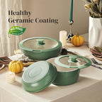 Redchef Ceramic Cookware Set, Removable Handle Pots and Pans Non-Stick - Image 5