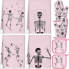 Leinuosen 8 Pcs Skull Kitchen Decor Set Kitchen Towels Gothic Oven Mitts and by Leinuosen