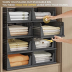 Pinkpum 8 Pack Closet Organizers and Storage Plastic Stackable Storage Bins - Image 3