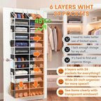 Over The Door Organizer 6 Tiers, Extra Large Behind Door Storage of 12 - Image 2